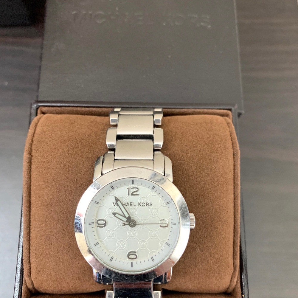 MK silver watch